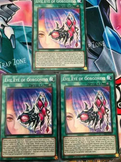 Yugioh Evil Eye Of Gorgoneio CHIM-EN062 Super Rare NM x3 Play Set - Image 1