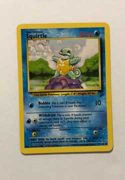Pokemon Card Base set 2 Squirtle 93/130 Excellent Condition - Image 1