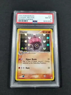 Pokemon Card Reverse Holo Claydol 31/101 PSA 8 NM-MT ex Hidden Legends - Image 1