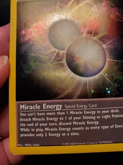 Miracle Energy 16/105 Holo Rare Pokemon TCG Card Neo Destiny Lightly Played LP - Image 4