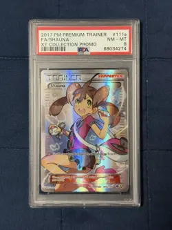 Pokemon TCG XY Collection Shauna 111a/124 Full Art Holo Card PSA 8 NM-MT - Image 3