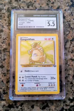 ✨Kangaskhan Jungle Holo RARE Pokemon Card #5/64 (1999) Graded CGC 5.5 Excellent+ - Image 1