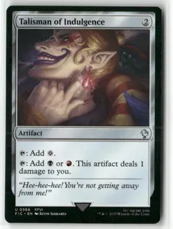 Talisman of Indulgence 366 NM MTG FINAL FANTASY Commander Magic - Image 1