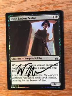Magic the Gathering MTG foil Dusk Legion Zealot Rivals of Ixalan signed NM - Image 1