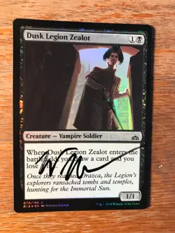Magic the Gathering MTG foil Dusk Legion Zealot Rivals of Ixalan signed NM - Image 2