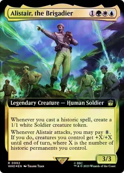 Surge Foil Extended Art ALISTAIR, THE BRIGADIER R 0992 EN MTG Magic - DOCTOR WHO - Image 1