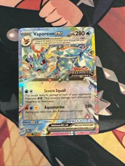 Pokemon Prismatic Evolutions Vaporeon ex 023/131 Surprise Box Stamped - Image 1