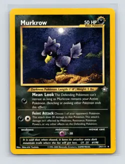 Pokemon TCG Murkrow 024/111 Neo Genesis Unlimited LP - Image 1