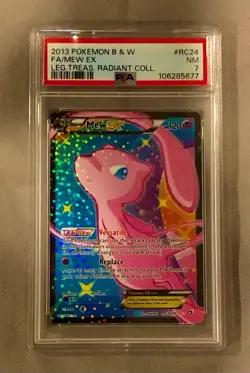 Mew EX Full Art PSA 7 RC24/RC25 English Pokemon 2013 Radiant Collection - Image 1
