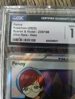 Pokemon TCG Penny Scarlet & Violet Holo Ultra Rare Card 239/198 CGC Gem Mint 10 - Image 3