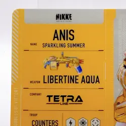 Anis NIKKE The Goddess of Victory Metallic Pass Collection Ver.2 Cards Bandai JP - Image 2
