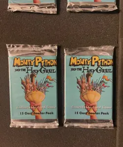 Monty Python and the Holy Grail Game Cards - Lot of 5 Sealed Booster Pack - 1996 - Image 3