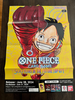 One Piece Card Game 500 Years Into the Future OP-07 Promo Poster Store Exclusive - Image 1