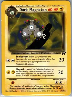 Dark Magneton 28/82 Non Holo Team Rocket - Pokemon Card - LP - Image 1