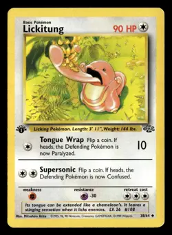 1999 Pokemon LICKITUNG 1st Edition Jungle 38/64 LP - Image 1