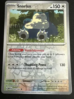 Snorlax 143/165 Reverse Holo SV: Scarlet & Violet 151 Pokemon Card - Image 1