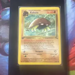 Kabuto 1st Edition Fossil Set Pokemon WOTC TCG Common Card #50/62 - NM-M - Image 1