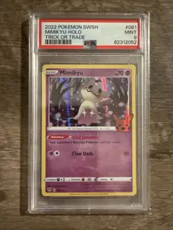 PSA 9 MINT 2022 Pokemon Trick or Trade MIMIKYU #081 Holo Stamped - Image 1
