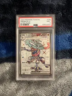 PSA 9 MINT Greninja EX Twilight Masquerade Ultra Rare Holo Pokemon 198/167 - Image 1