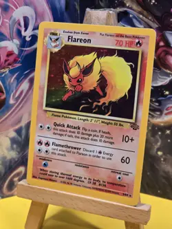 Pokemon English Jungle Flareon Holo #3/64 1999 WOTC Wizards off the Coast - Image 2