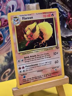 Pokemon English Jungle Flareon Holo #3/64 1999 WOTC Wizards off the Coast - Image 3