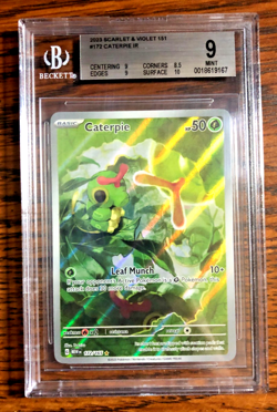 Caterpie Illustration Rare #172 - BGS MINT 9 - Scarlet & Violet 151 - Pokemon - Image 1