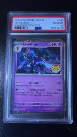 2024 Pokemon Ceruledge #040/091 Promo, Paldean Fates Pokemon Day 2024 PSA 10 - Image 1
