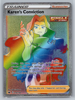 Karen's Conviction - 216/198 - Pokemon Chilling Reign Sword & Shield Secret NM - Image 1