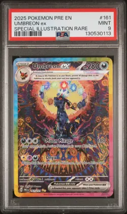 2025 POKEMON PRE EN-PRISMATIC EVOLUTIONS #161 UMBREON EX PSA 9 - Image 1