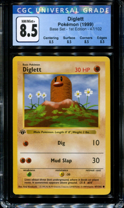 Diglett - 47/102 - CGC 8.5 - 1st Edition - Base Set - Pokemon - 38116 - Image 1