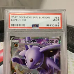 Pokemon TCG 2017 Espeon GX Card 61/149 Sun & Moon PSA 9 Mint - Image 2