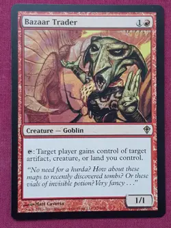 Magic The Gathering WORLDWAKE BAZAAR TRADER red card MTG - Image 1