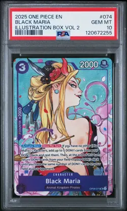 Black Maria Illustration Box Vol.2 OP08-074 One Piece Promo Cards Foil PSA 10 JL - Image 1