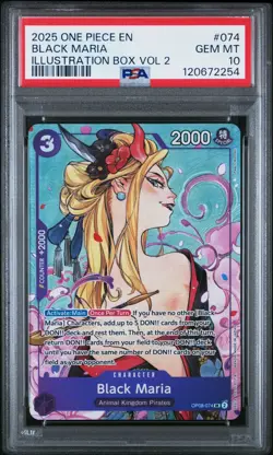 Black Maria Illustration Box Vol.2 OP08-074 One Piece Promo Cards Foil PSA 10 JL - Image 2