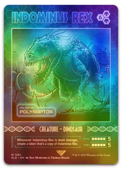 Indominus Rex - Polyraptor (Rainbow Foil) #1391 NM Secret Lair Drop Magic MTG - Image 1