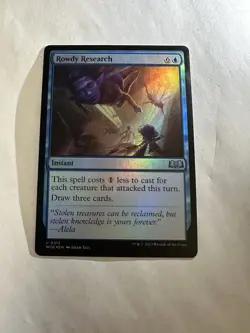 Rowdy Research NM Wilds of Eldraine Foil Magic The Gathering Mtg Near Mint - Image 1