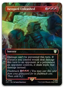 Isengard Unleashed (Borderless) #495 (Foil) (NM) Lord of the Rings LTC Magic MTG - Image 1