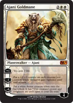1 x Ajani Goldmane - Magic 2011 - Heavy Play - MTG - Image 1
