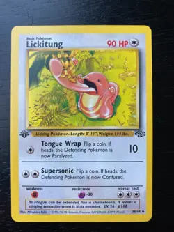 Pokemon 1st Edition Lickitung 38/64 Jungle Set. EX/NM Condition. Free Shipping. - Image 1
