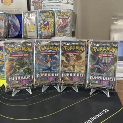 Pokemon Sun & Moon Forbidden Light Sealed Booster Pack - Art Set. 4 Packs - Image 1