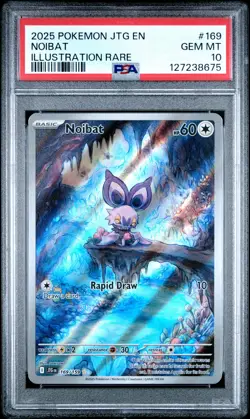 2025 POKEMON JTG EN-JOURNEY TOGETHER ILLUSTRATION RARE #169 NOIBAT PSA 10 - Image 1
