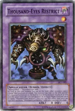 | Yugioh Thousand-Eyes Restrict DL1-001 Super Rare Duelist League Promo MP/HP ?? - Image 1