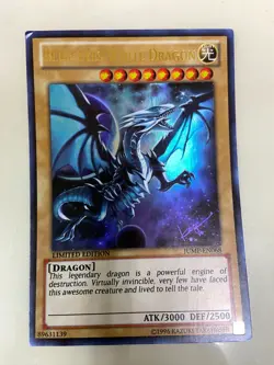 YuGiOh Blue-Eyes White Dragon Ultra Rare LIMITED EDITION Promo JUMP-EN068 MP - Image 1