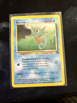 Pokemon Card - Horsea 49/62 First edition Fossil Set Common - LP - Image 1