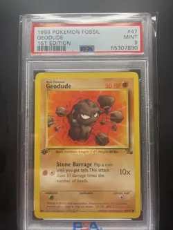 Pokemon TCG Geodude Fossil 47, 1st Edition Common Card - Image 1