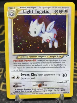 Pokemon TCG Light Togetic Neo Destiny Holo Card 15/105 Unlimited Rare - Image 1