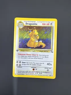 Pokemon TCG Dragonite First Edition Fossil 4/62 Holo Rare Vintage Card 1999 LP - Image 2