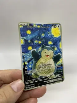 Snorlax Van Gogh Gold Metal Pokemon Card-Collectible Gift Display！NICE - Image 2