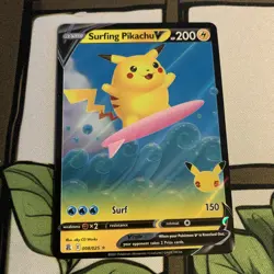 Surfing Pikachu V 008/025 Celebrations NM Ultra Rare Pokemon Card - Image 1