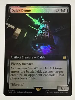 MTG Universes Beyond: Doctor Who Dalek Drone Extended Art Foil 0371 NM Rare - Image 1